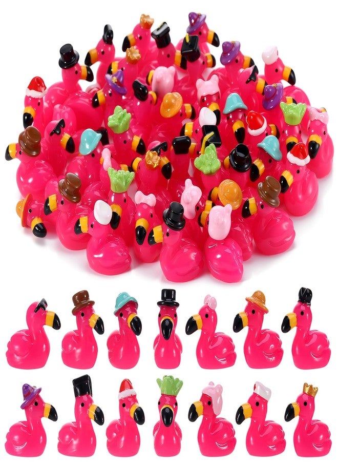 GGSTDDUP 48 Pcs Mini Flamingos 14 Styles Tiny Flamingos Cute Mini Resin Animals Flamingo Figurine Tiny Resin Animals for Garden Landscape Dollhouse Party Cake Home Office Decor - Image 1